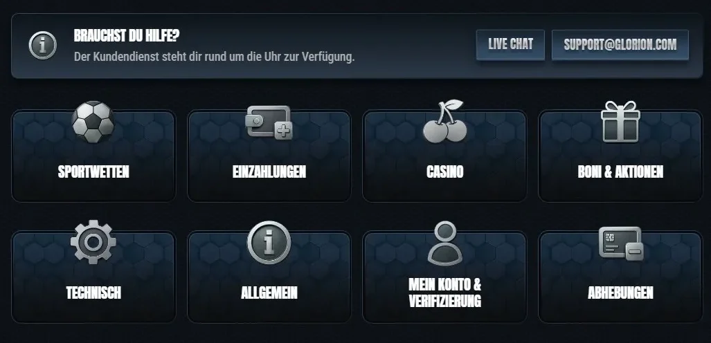 Glorion Spielerservice